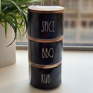 Rae Dunn Black Spice BBQ Rub Cellars